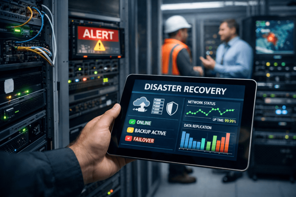 Resiliência, alta disponibilidade e recuperação de desastres em infraestrutura de redes com monitoramento em data center