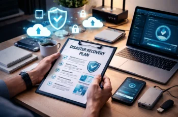 Plano de recuperação digital com backup e segurança de dados em ambiente tecnológico pessoal