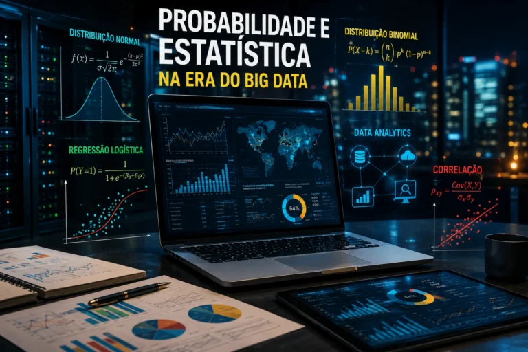 Probabilidade e Estatística na Era do Big Data com painéis analíticos, gráficos avançados e processamento inteligente de dados